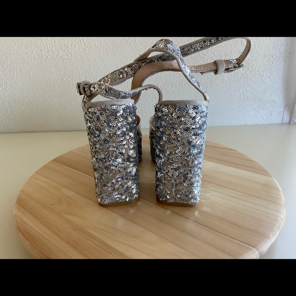 Shelly's London Dena Sequin Platform Pumps Heels - Picture 3 of 13